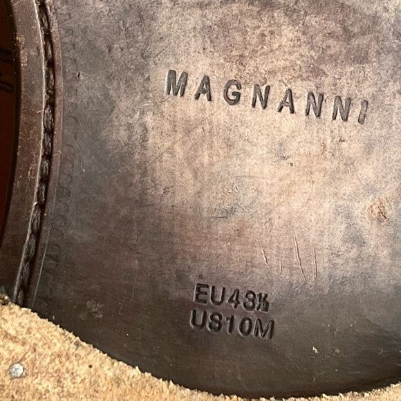 Magnanni Leather Derby Shoes Men's Size 43.5 10 Brown Lace Up Shoe Horns‎ - Picture 8 of 8